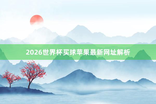 2026世界杯买球苹果最新网址解析
